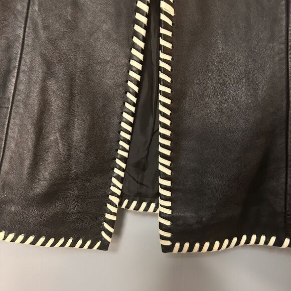 Vintage D2K Leather Jacket 1990s Y2K Leather Coat Small - Picture 6 of 6